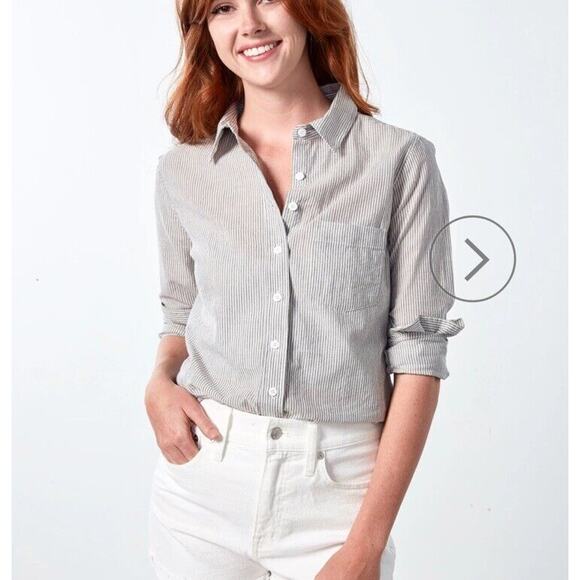 Thom Kelly Brynn Shirt •Women S• Striped Button Down Cotton Oxford - Picture 2 of 12